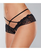 Adore Dare Me Cross Waist Open Lace Panty Black O/S – product image 1 – SKU AA1099-BK-OS