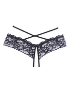 Adore Dare Me Cross Waist Open Lace Panty Black O/S – product image 3 – SKU AA1099-BK-OS