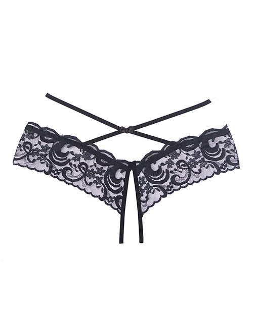 Adore Dare Me Cross Waist Open Lace Panty Black O/S – product image 3 – SKU AA1099-BK-OS