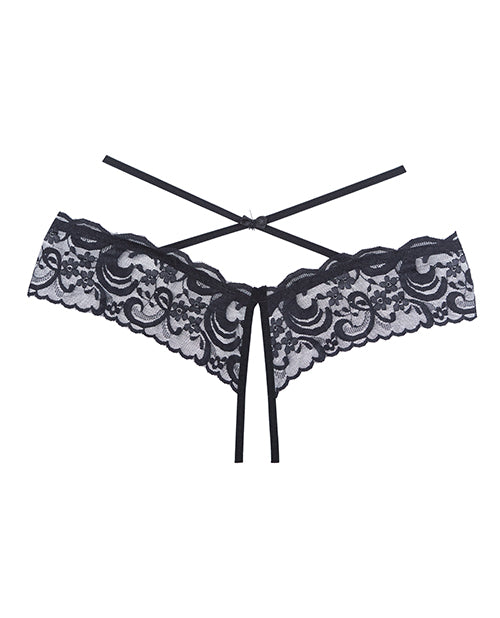 Adore Dare Me Cross Waist Open Lace Panty Black O/S – product image 4 – SKU AA1099-BK-OS