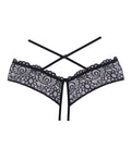 Adore Crayzee Open Panty w/Criss Cross Waist Straps & Lace Black O/S – product image 3 – SKU AA1103-BK-OS