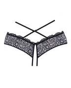 Adore Crayzee Open Panty w/Criss Cross Waist Straps & Lace Black O/S – product image 3 – SKU AA1103-BK-OS