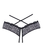 Adore Crayzee Open Panty w/Criss Cross Waist Straps & Lace Black O/S – product image 4 – SKU AA1103-BK-OS