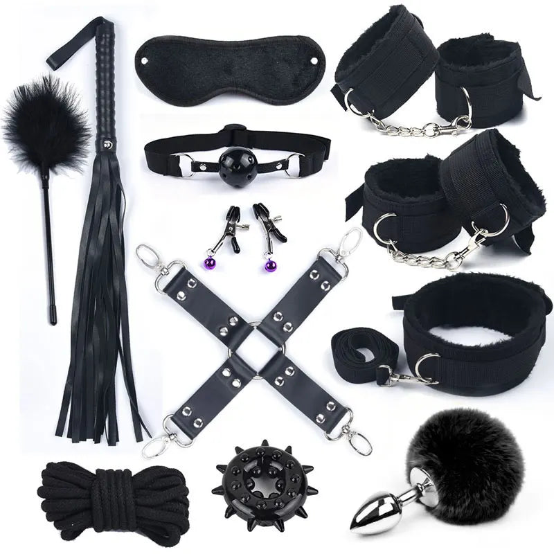BDSM Bondage Set with Rabbit-Tail Plug and 10-Speed Vibrator – image 3