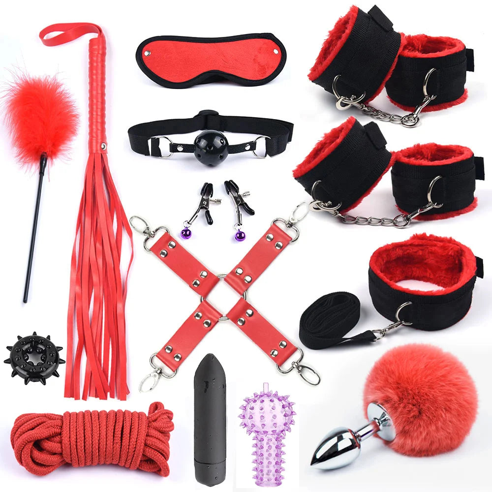 BDSM Bondage Set with Rabbit-Tail Plug and 10-Speed Vibrator – image 2