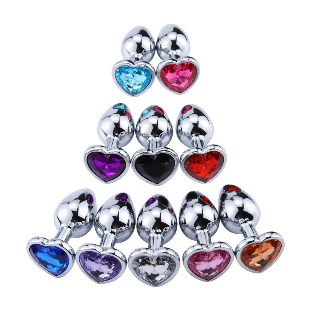 Stainless Steel Anal Plug with Crystal Heart – image 6