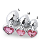 Stainless Steel Anal Plug with Crystal Heart – image 3
