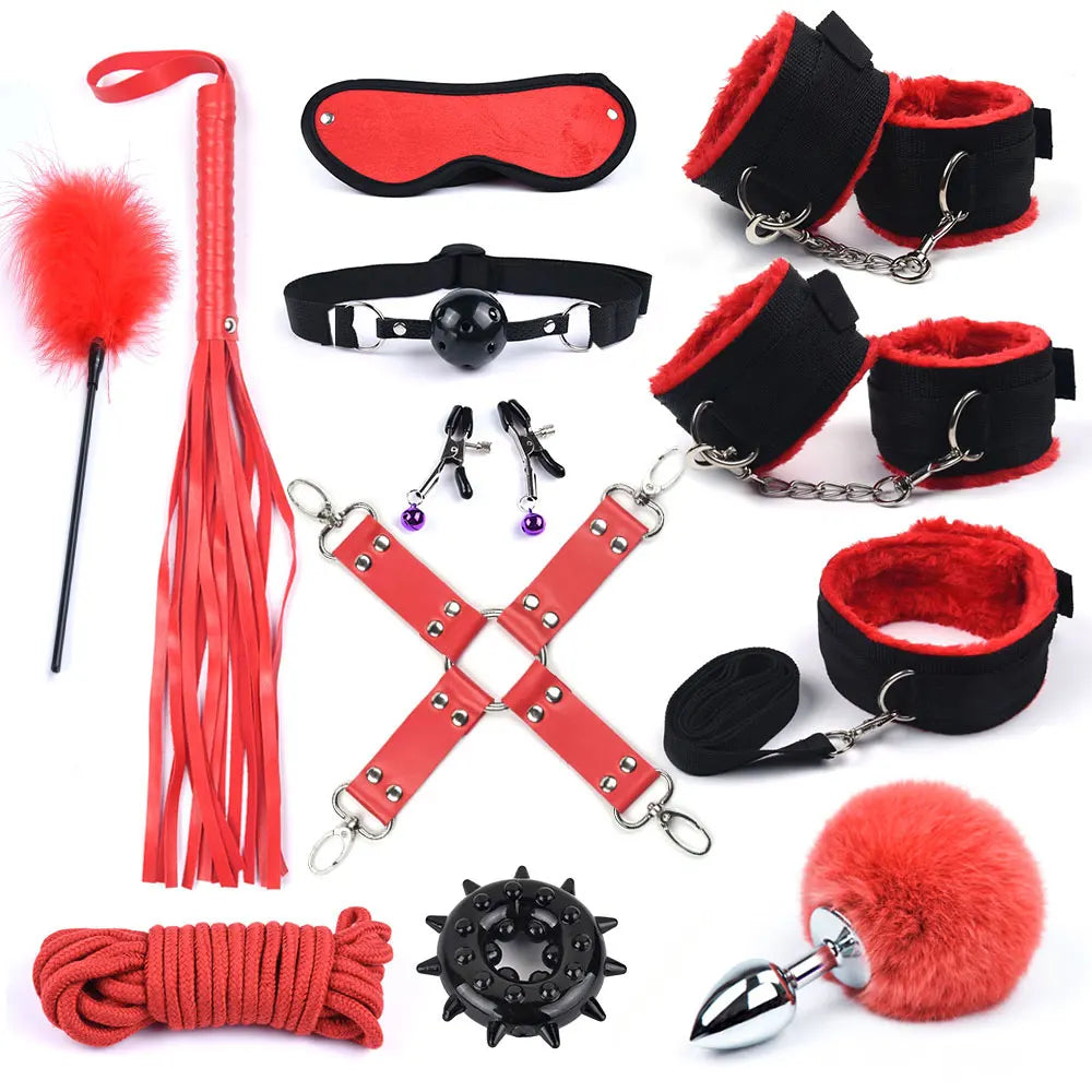 BDSM Bondage Set with Rabbit-Tail Plug and 10-Speed Vibrator – image 4