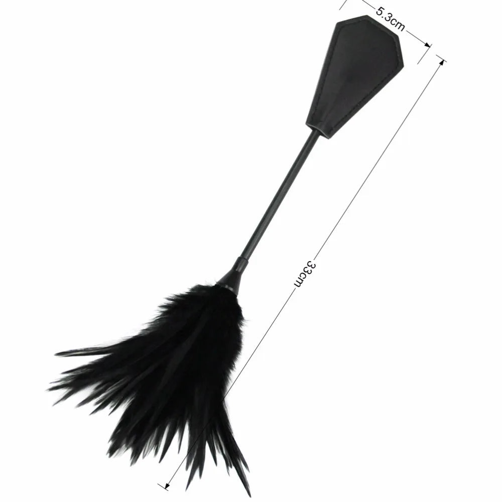 Feather Tickling Whip for BDSM and Bondage Play, 33cm – image 2
