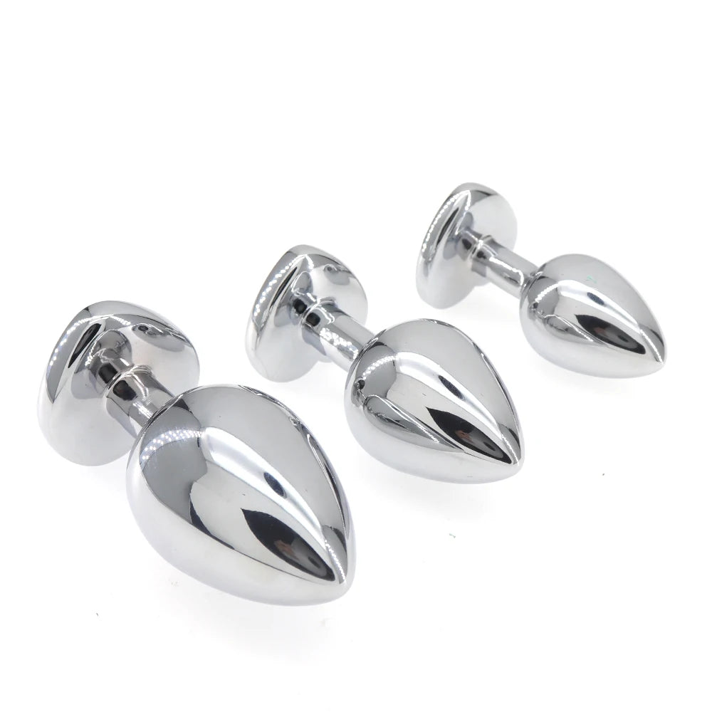 Stainless Steel Anal Plug with Crystal Heart – image 4