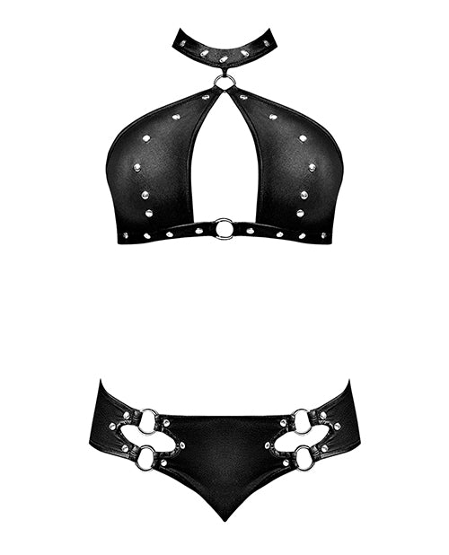 Lust Juno Top w/Velcro Choker Neck & Mini Short Black  S/M – product image 4 – SKU LST244-BK-SM
