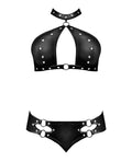 Lust Juno Top w/Velcro Choker Neck & Mini Short Black  S/M – product image 4 – SKU LST244-BK-SM