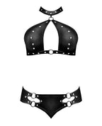 Lust Juno Top w/Velcro Choker Neck & Mini Short Black  S/M – product image 4 – SKU LST244-BK-SM