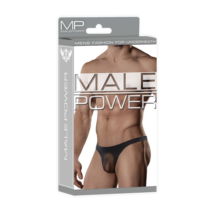 Sheer Nylon Lycra Pouch Thong Black L/XL – product image 3 – SKU MP822-BK-LX