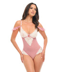 Cassandra Lace & Mesh Teddy w/Ruffle Details – product image 1 – SKU OLL5111551-PK-X0