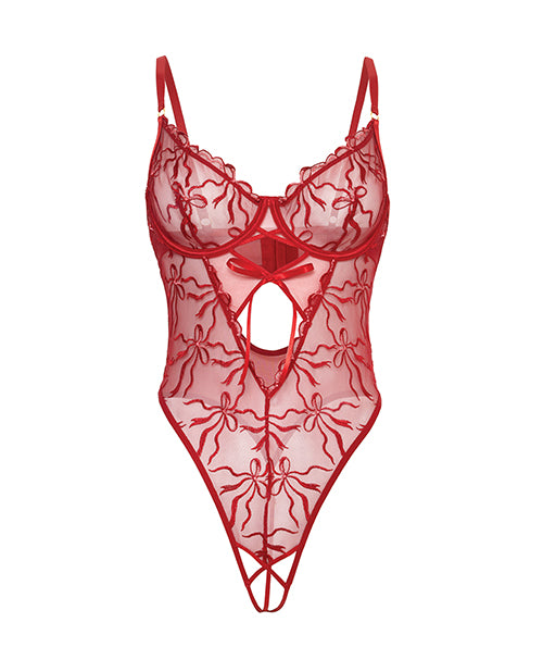Mariah Embroidered Mesh Underwire Teddy – product image 4 – SKU OLL5112070-BG-2X