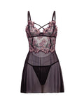 Adela Embroidered Boned Lace and Mesh Babydoll w/G-String 2 pc Set – product image 5 – SKU OLL7512054-BP-X0