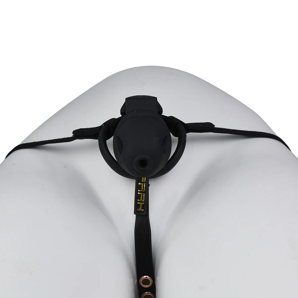 Long Silicone Penis Chastity Cage Set with Harness – image 3