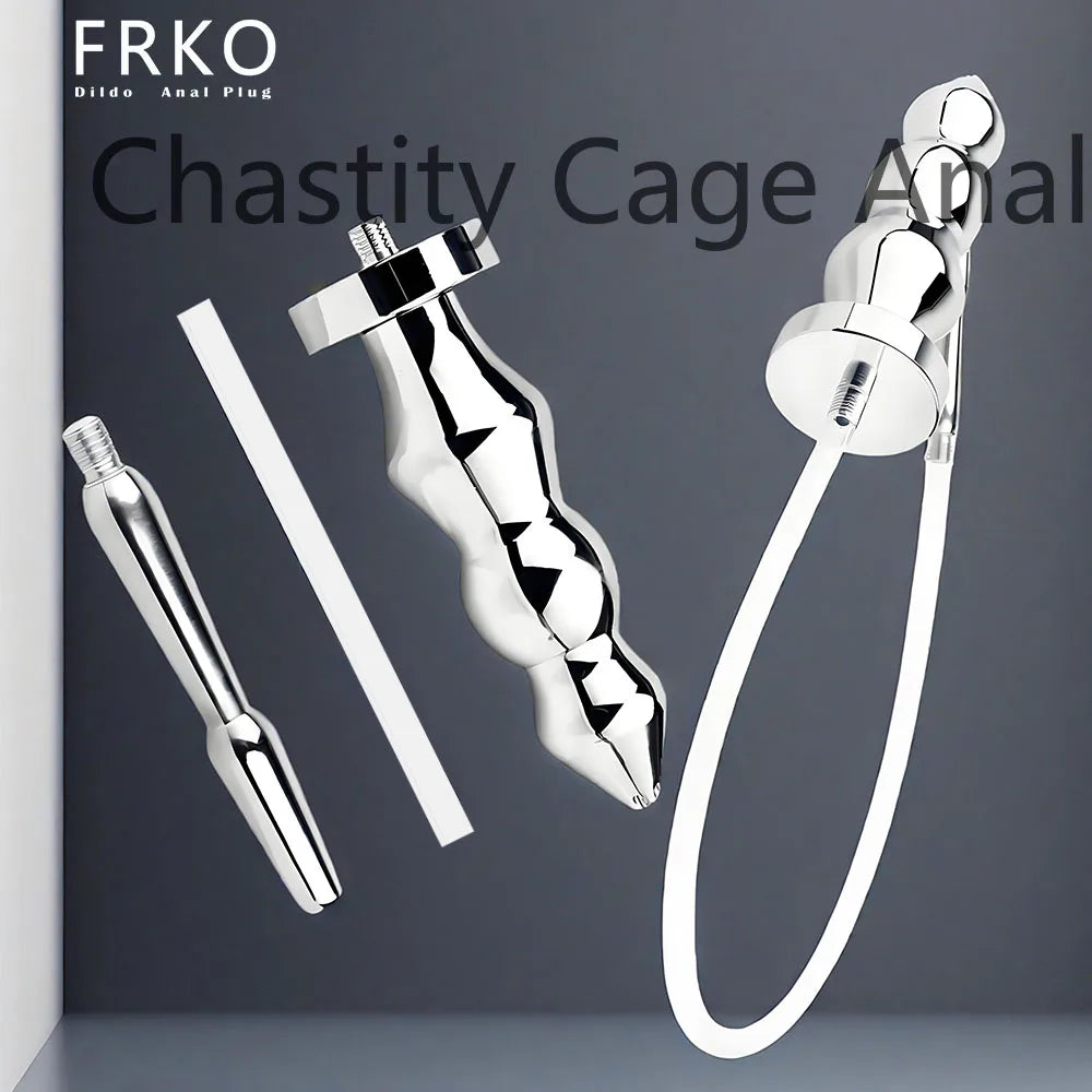 Metal Anal Plug and Chastity Cage Accessory – image 4