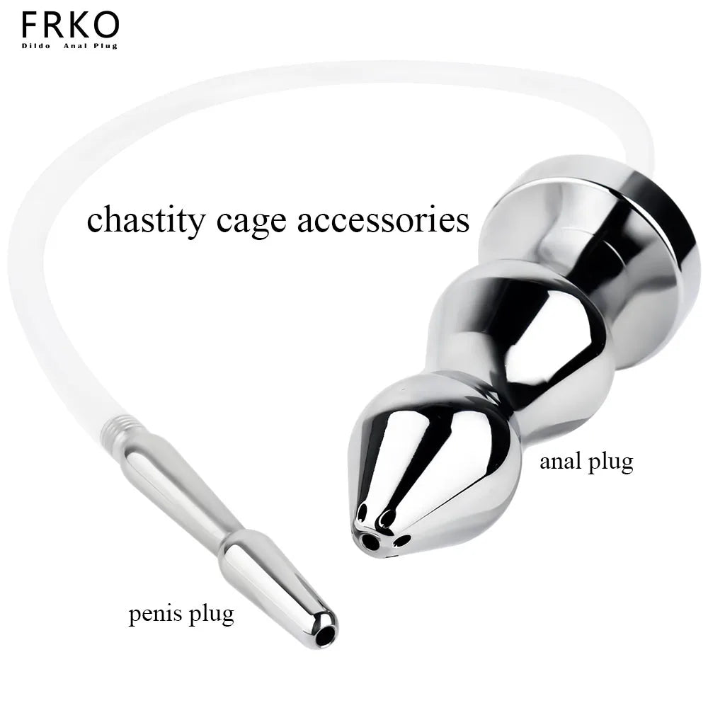 Metal Anal Plug and Chastity Cage Accessory – image 3