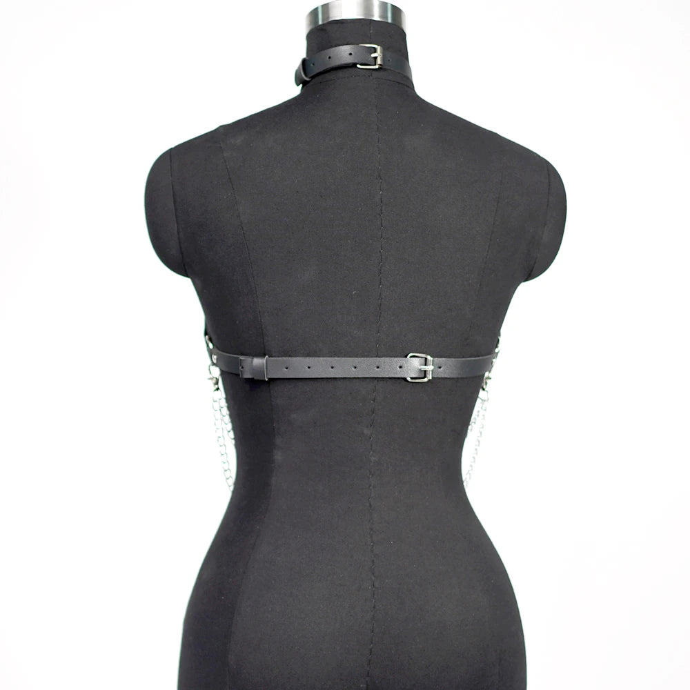 Gothic Leather Body Harness Lingerie – image 6