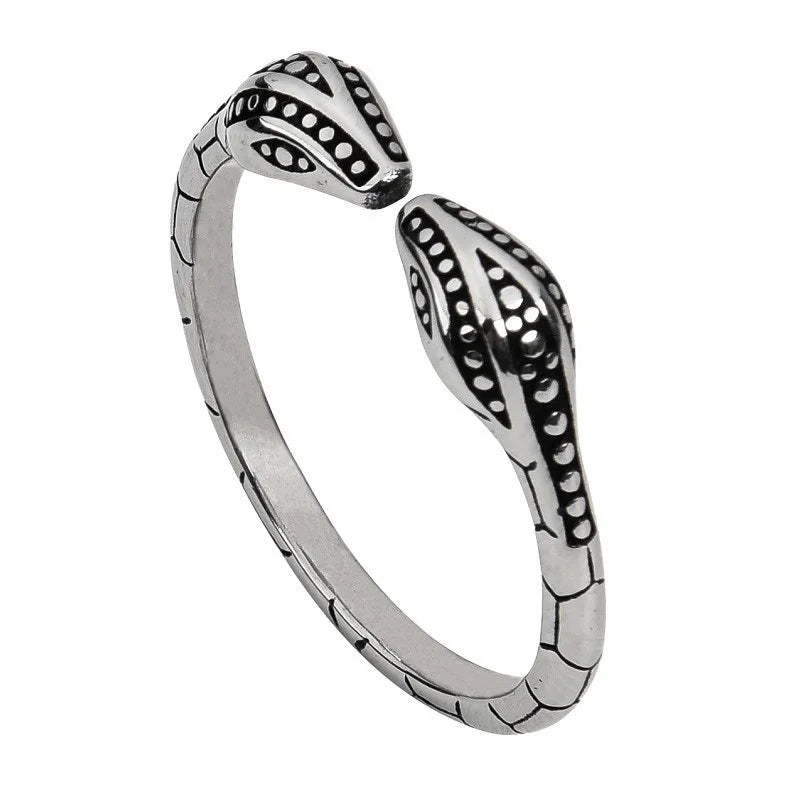 Penis and Scrotum Restraint Ring, Stainless Steel Snake Head – image 1