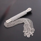 Short Horse Riding Crop with Crystal Handle and Chain Tassel – image 3