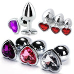 Stainless Steel Anal Plug with Crystal Heart – image 1