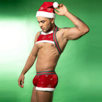 Men's Hollow-Out Santa Claus Lingerie Bodysuit – image 6
