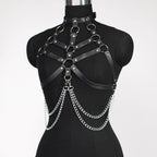 Gothic Leather Body Harness Lingerie – image 2