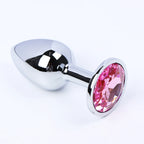 Stainless Steel Anal Plug with Colored Crystal Accent – image 1