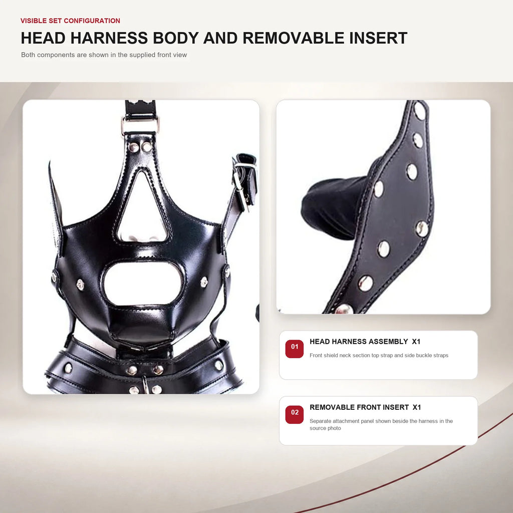 Head Harness Dildo Gag Mask with Removable Insert – image 3