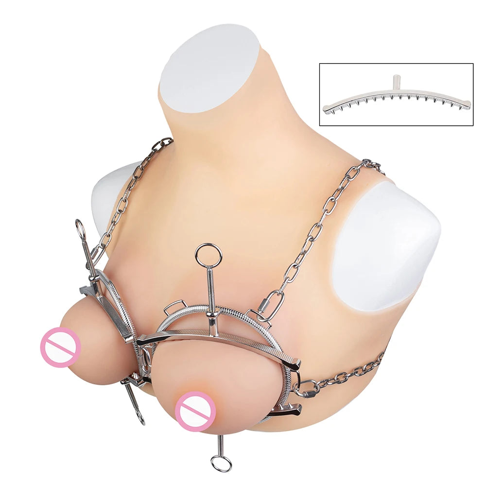 Metal Nipple Clamps with Spikes and Chain – image 6