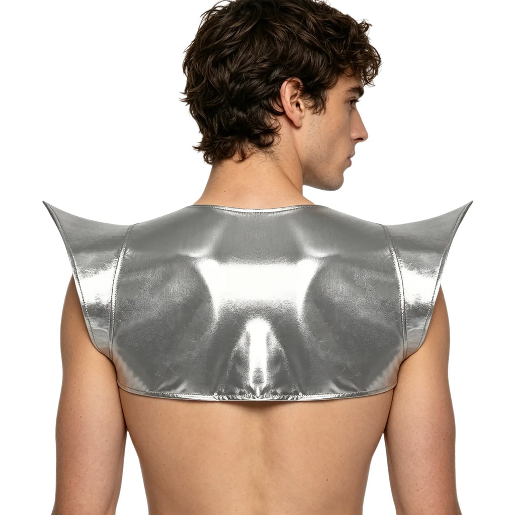Men's Holographic Shoulder Armor Corset Crop Top – image 2