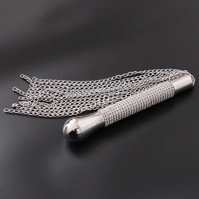 Short Horse Riding Crop with Crystal Handle and Chain Tassel – image 4