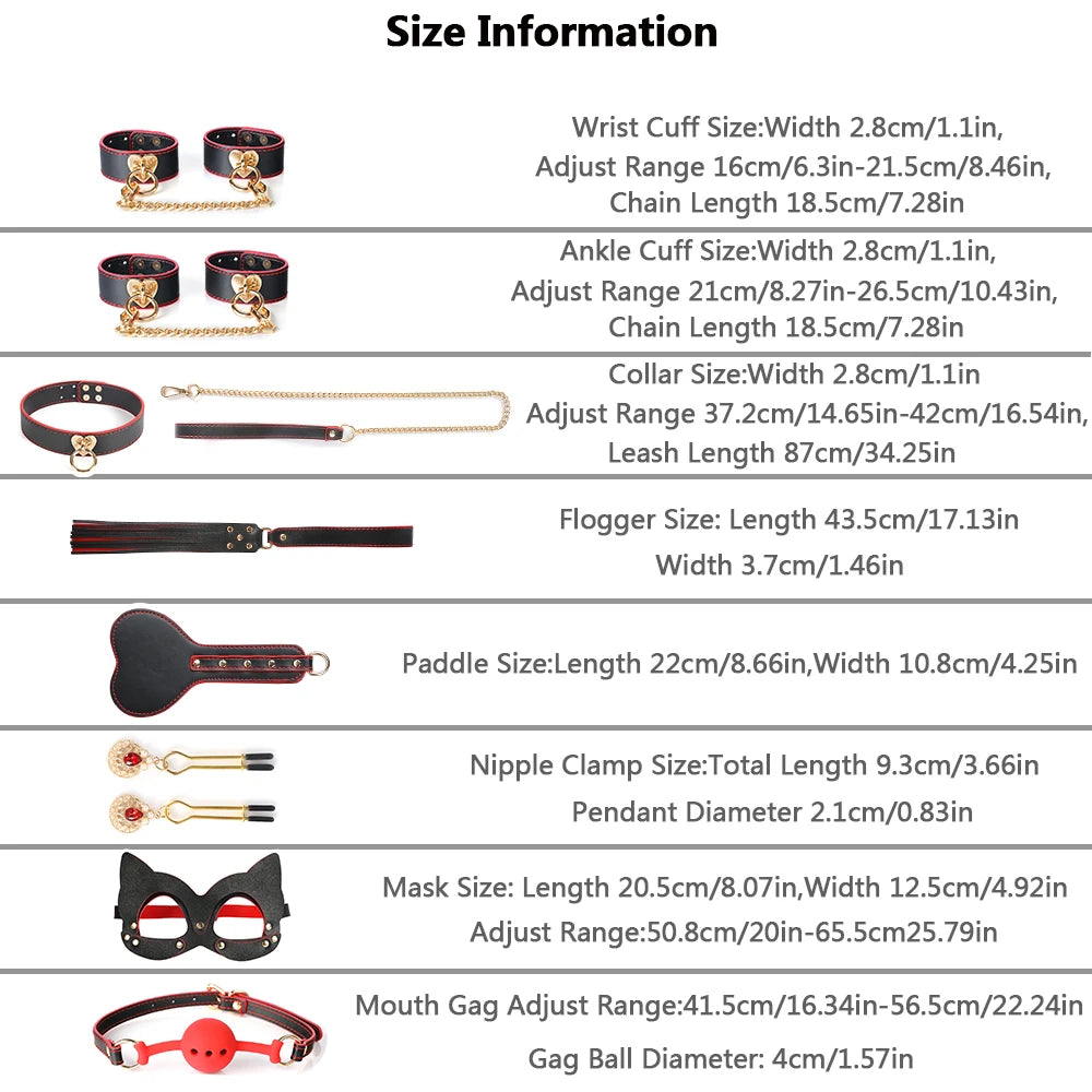 Bondage Restraint Set, 8-Piece Leather Kit – image 6