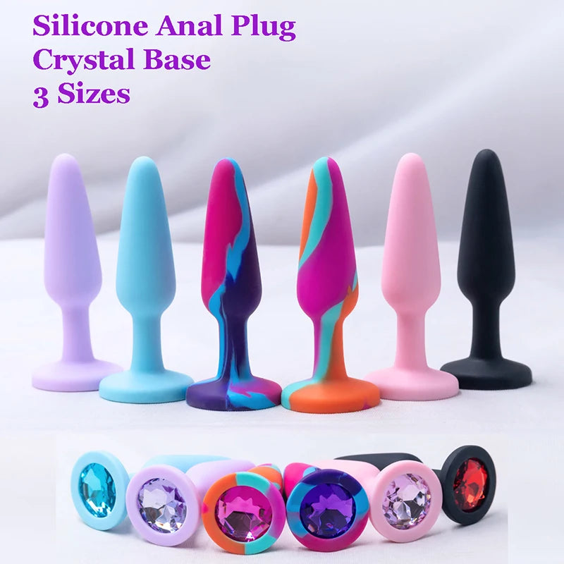 Silicone Anal Plug with Crystal Base – image 2