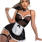 Maid Lingerie Dress with Sheer Lace Styling – image 5