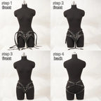 Thigh Garter Leg Harness in Black Gothic PU – image 6