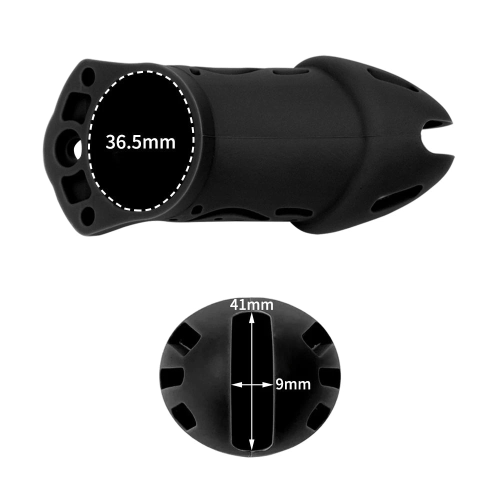 Silicone Male Chastity Cage with 5 Penis Rings – image 5