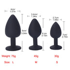 Silicone Anal Training Plug with Heart Crystal – image 2