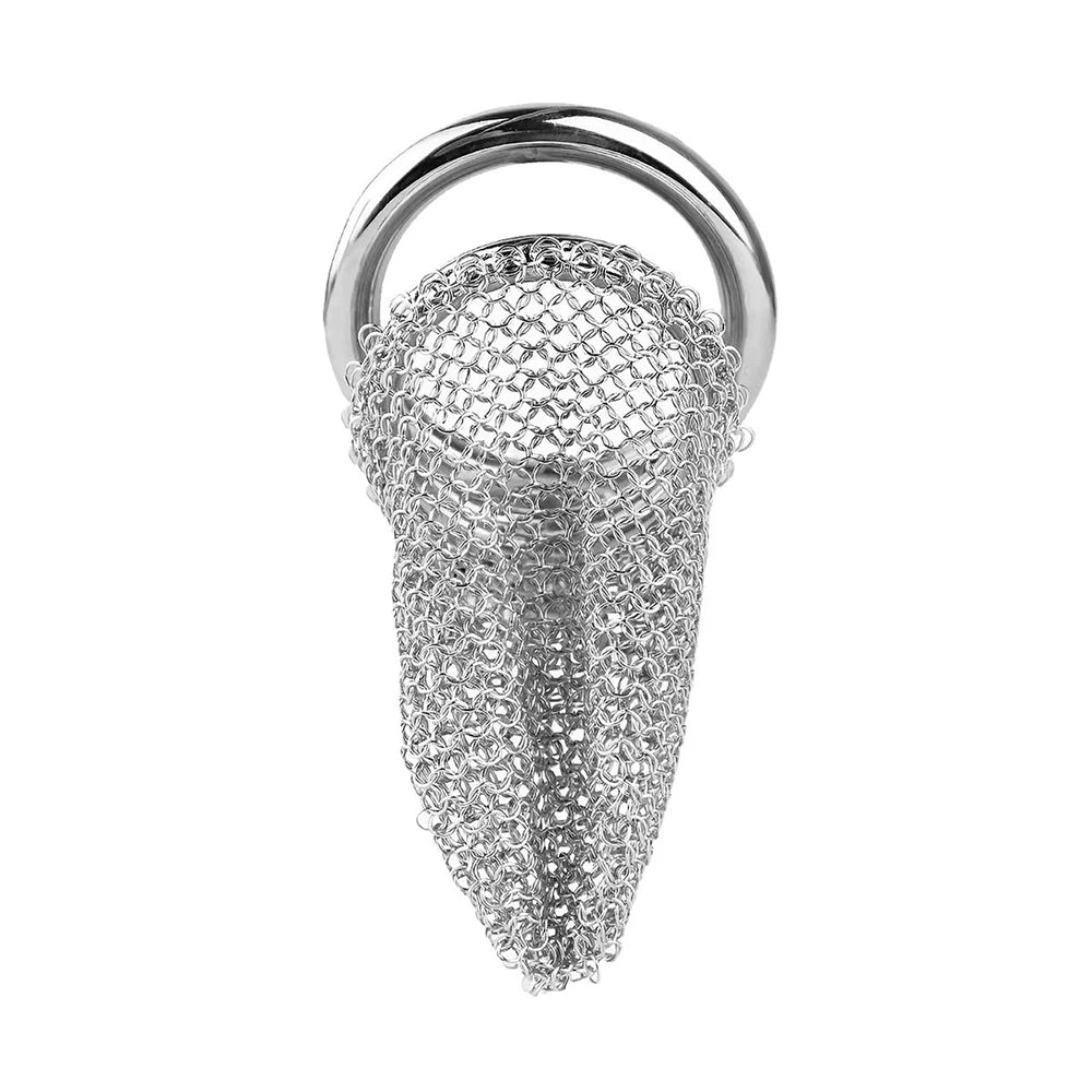 Soft Mesh Male Chastity Cage with Stainless Steel Ring – image 3