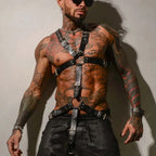 Men's Leather Chest Harness with Adjustable Straps – image 3