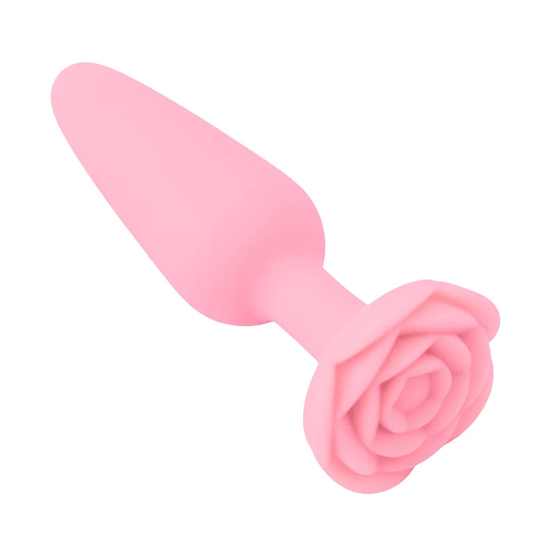 Anal Butt Plug with Rose Base in Silicone – image 7