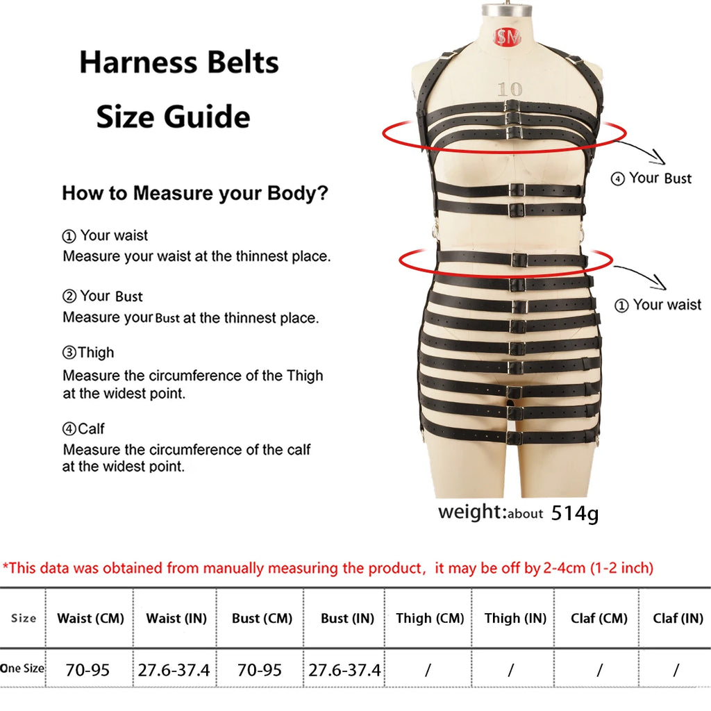 Body Harness with Linked Waist and Garter Belt – image 5