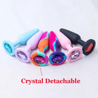 Silicone Anal Plug with Crystal Base – image 3