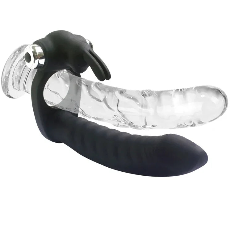 Strap-On Vibrator for Double Penetration with Anal Beads – image 1