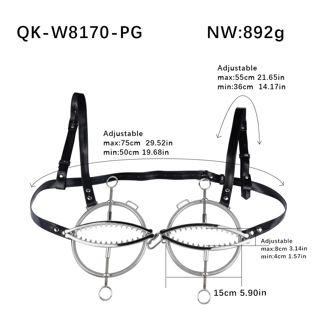 Metal Nipple Clamps with Spikes and Chain – image 4