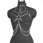 Gothic Leather Body Harness Lingerie – image 4