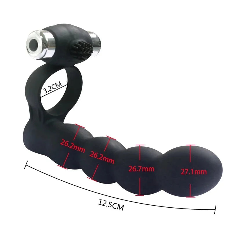 Strap-On Vibrator for Double Penetration with Anal Beads – image 7